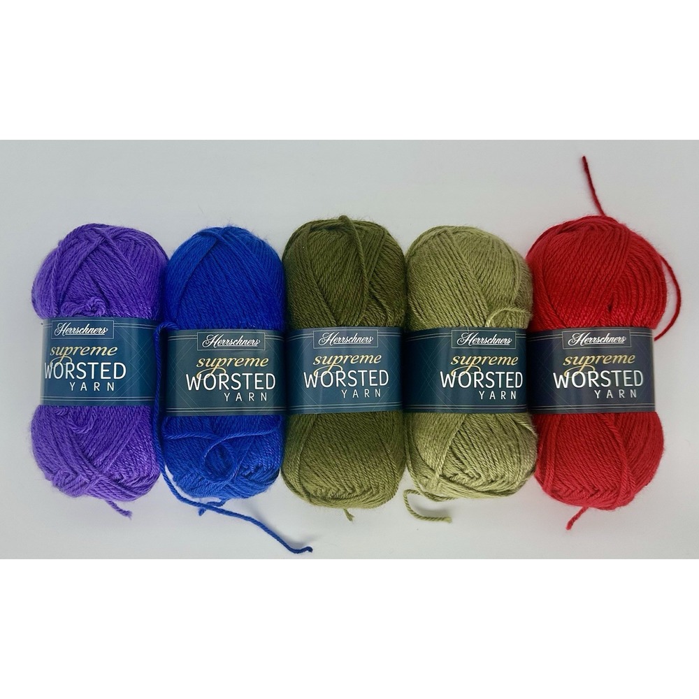 Herrschners Supreme Worsted Yarn Lot of 5 Skeins Mixed Colors NEW